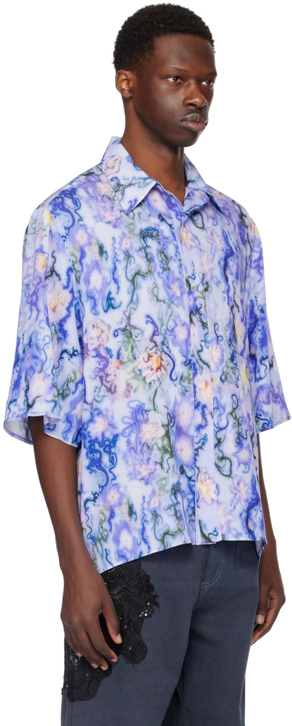 Košeľa Collina Strada Collina Strada Market Print Shirt Modrá | XX3890, 1