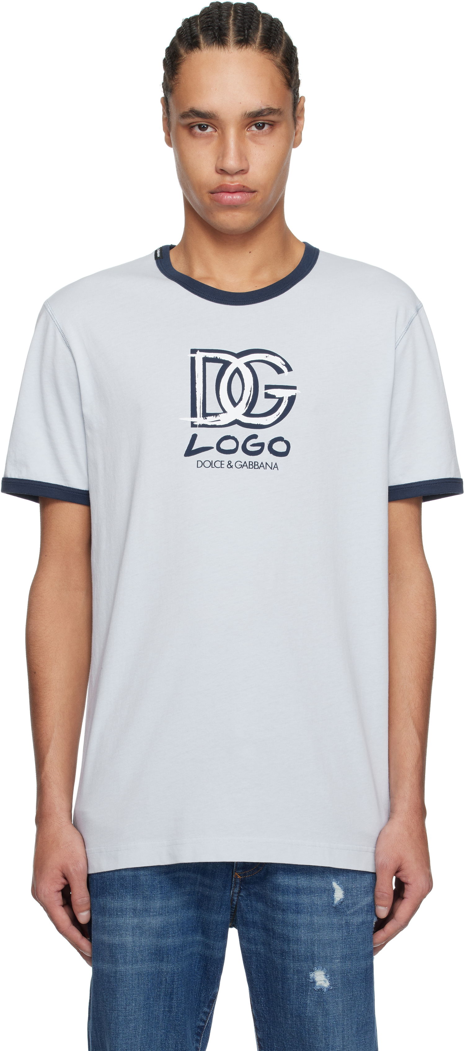 Tričko Dolce & Gabbana Dolce & Gabbana DG Logo T-Shirt Modrá | G8PV1TG7O4X, 0