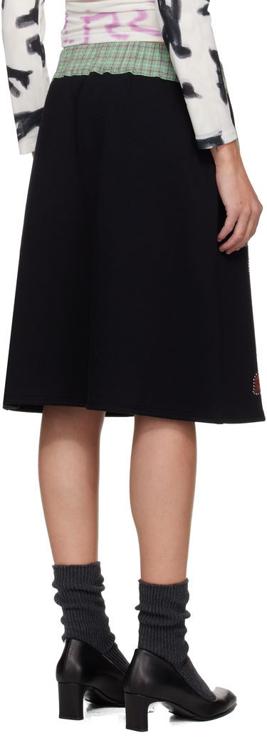 Sukňa Chopova Lowena Chopova Lowena Quimby Plaid-Trim Beaded Midi Skirt Čierna | 3276, 2