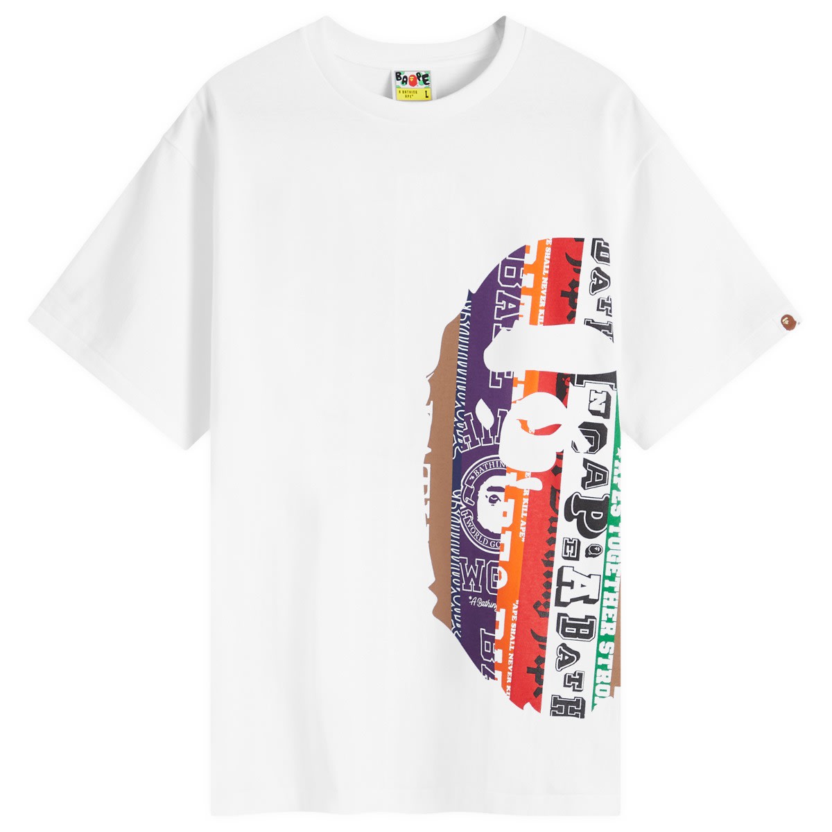 Tričko BAPE A Bathing Ape Men's Fans Scarf Side Big Ape Head T-Shirt in White, Size Large | END. Clothing Biela | 001TEK301043M-WHT, 0