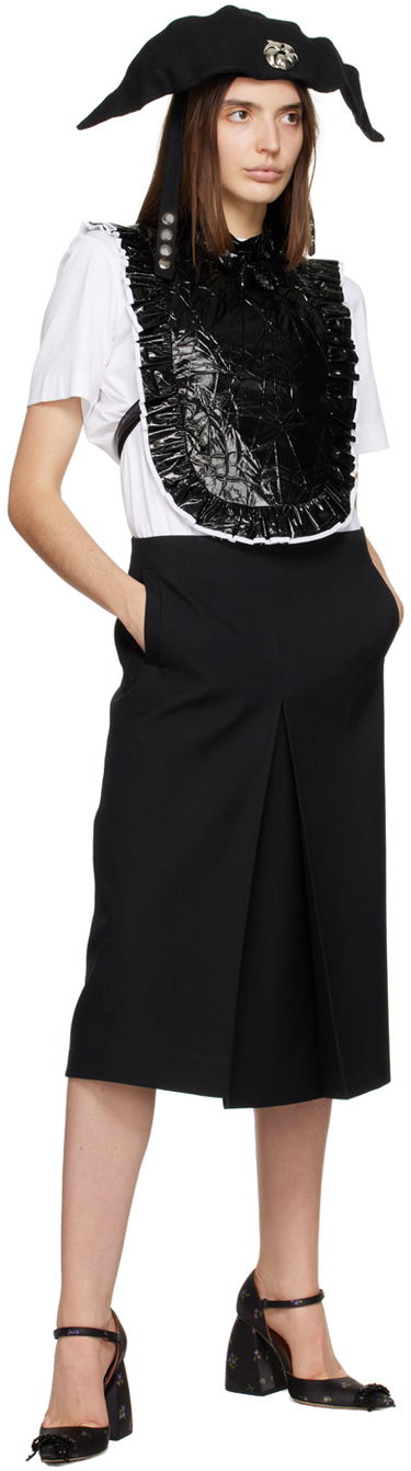 Tričká a tielka SHUSHU/TONG SHUSHU/TONG Ruffled Pintuck Bib Top Čierna | AW22TO10 PPU221, 3