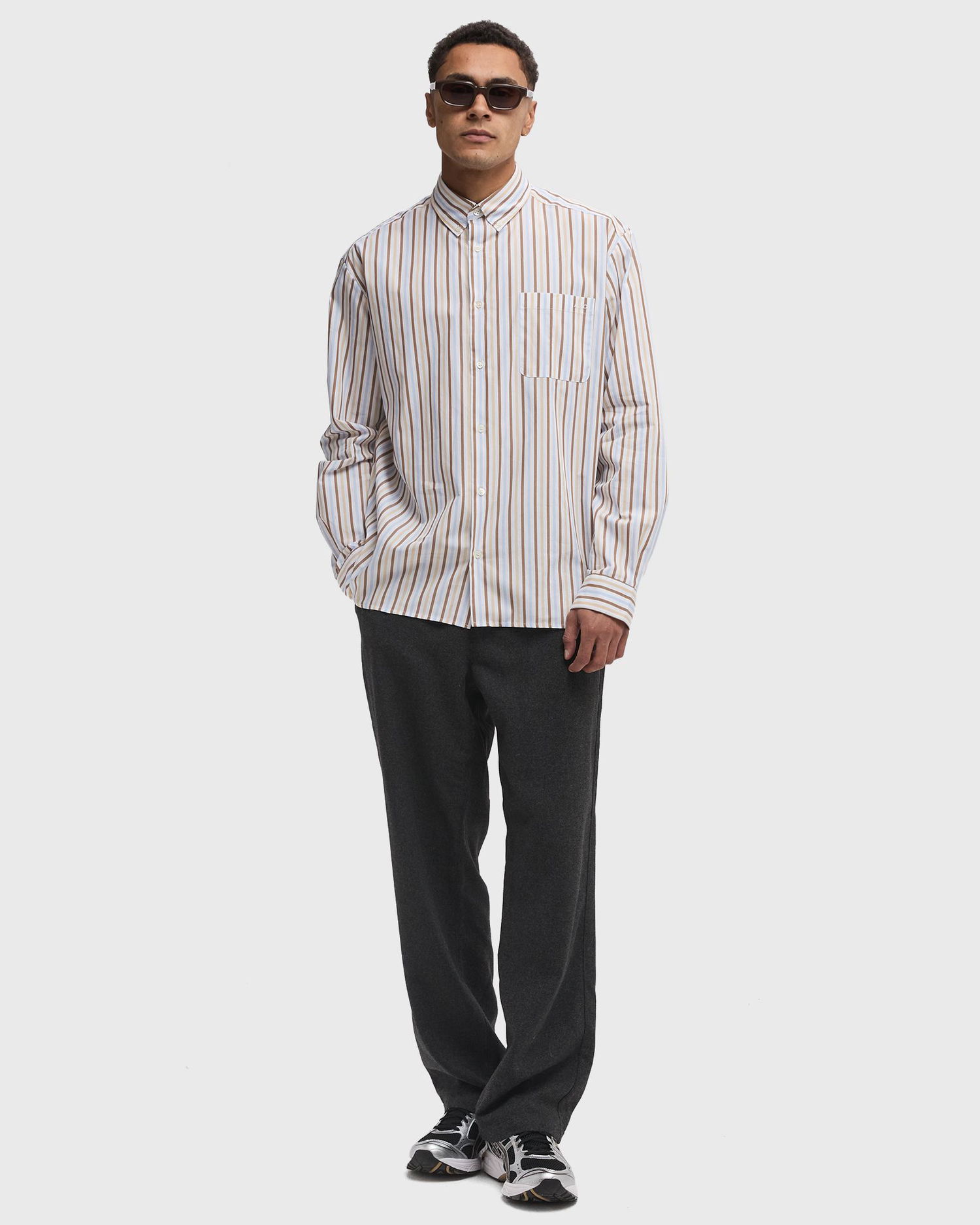 Košeľa A.P.C. Mateo Logo Striped Shirt Béžová | COHEI-H12599-BAI, 1