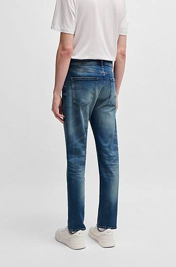 Džínsy BOSS Delaware Slim-Fit Comfort-Stretch Jeans Modrá | 50533139, 1