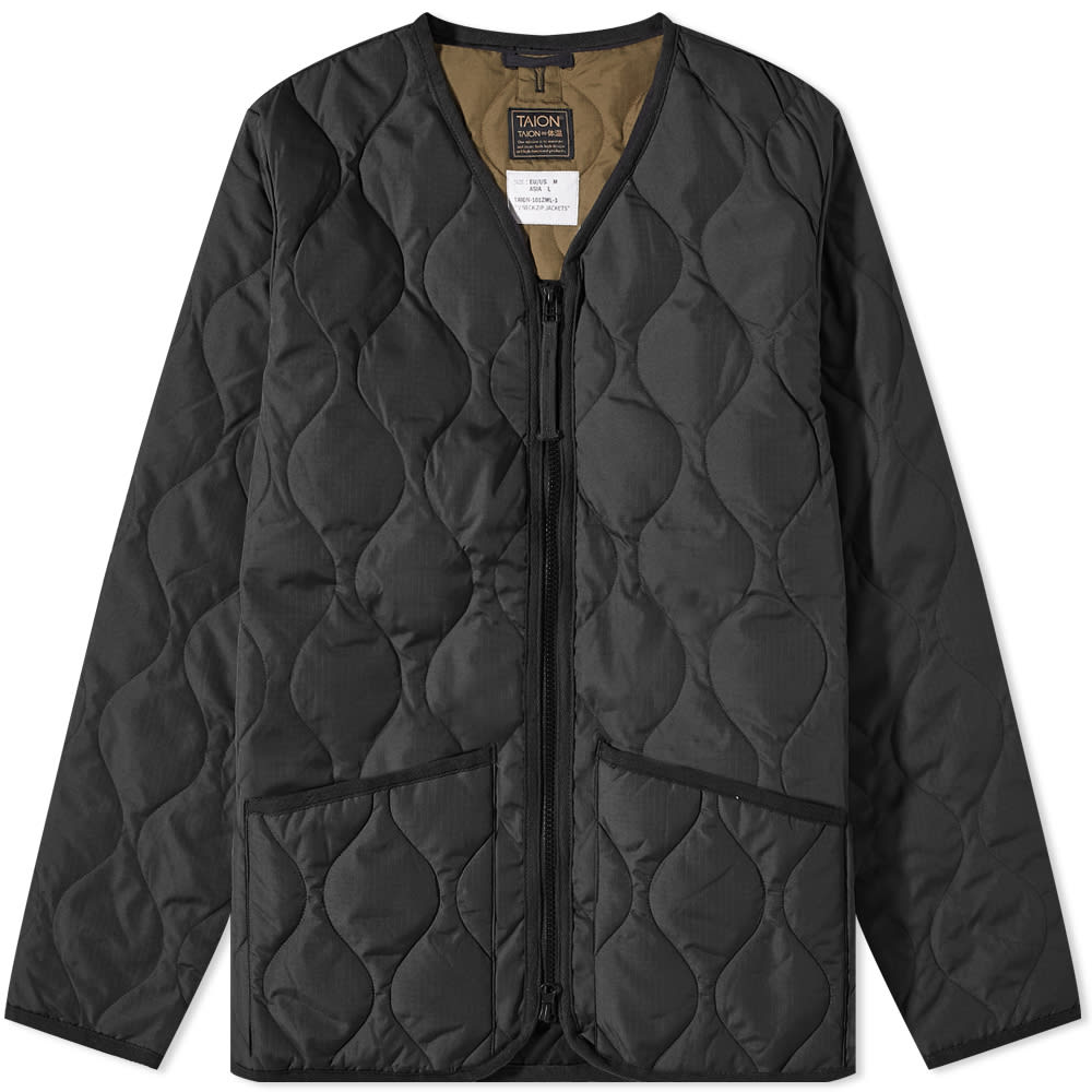Bunda TAION Military Zip V-Neck Down Jacket Čierna | TAION-101ZML-1-BLK, 0