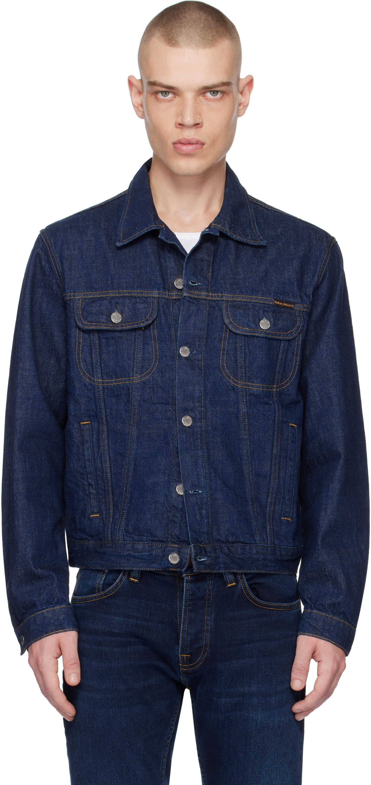 Bunda Nudie Jeans Indigo Denim Jacket Modrá | 160929, 0