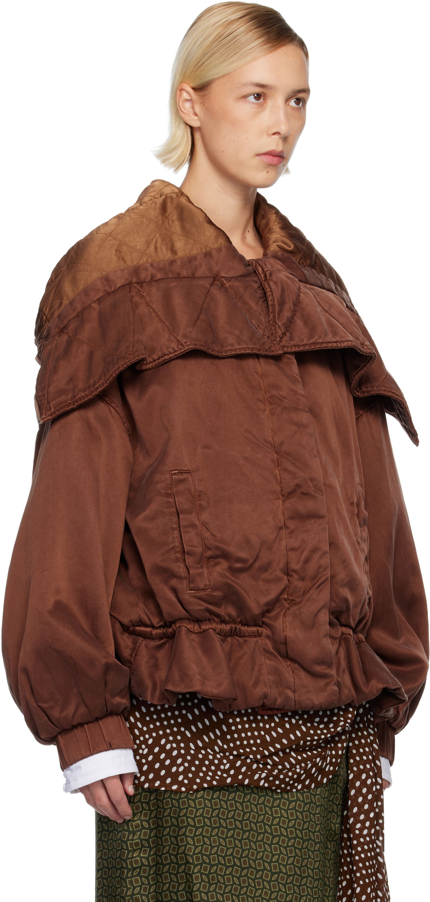 Parka Dries Van Noten Dries Van Noten Overdyed Short Parka Hnedá | 252-010527-2265, 1