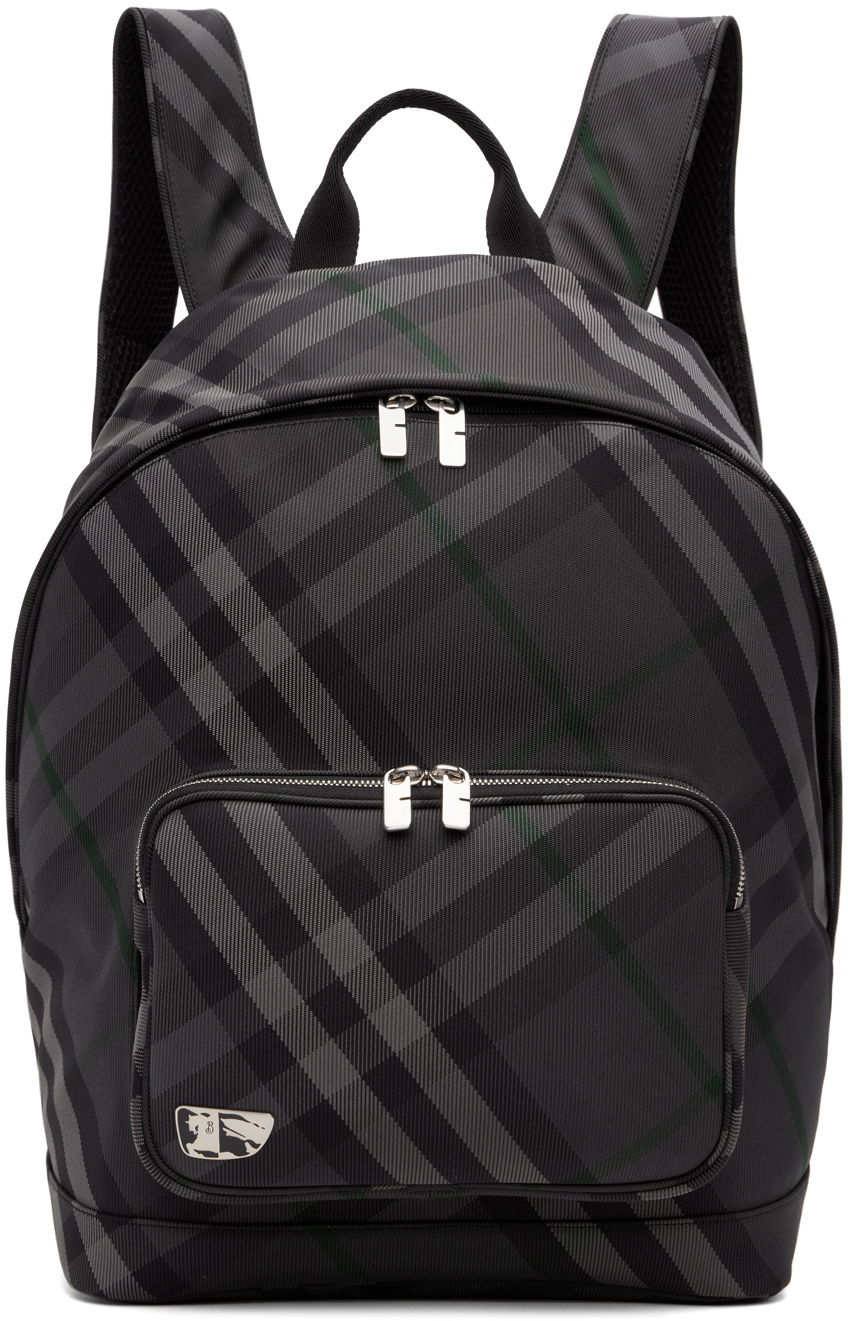 Batoh Burberry Burberry Grid Print Backpack Čierna | 8097347, 0