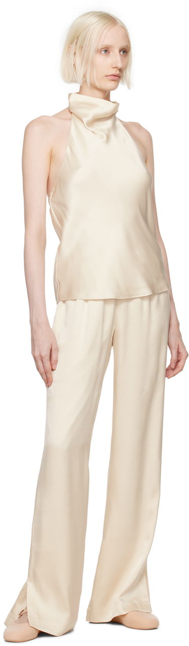 Tielko Anine Bing Eliana Satin Halter Top Béžová | A-07-7838-SDA26, 3