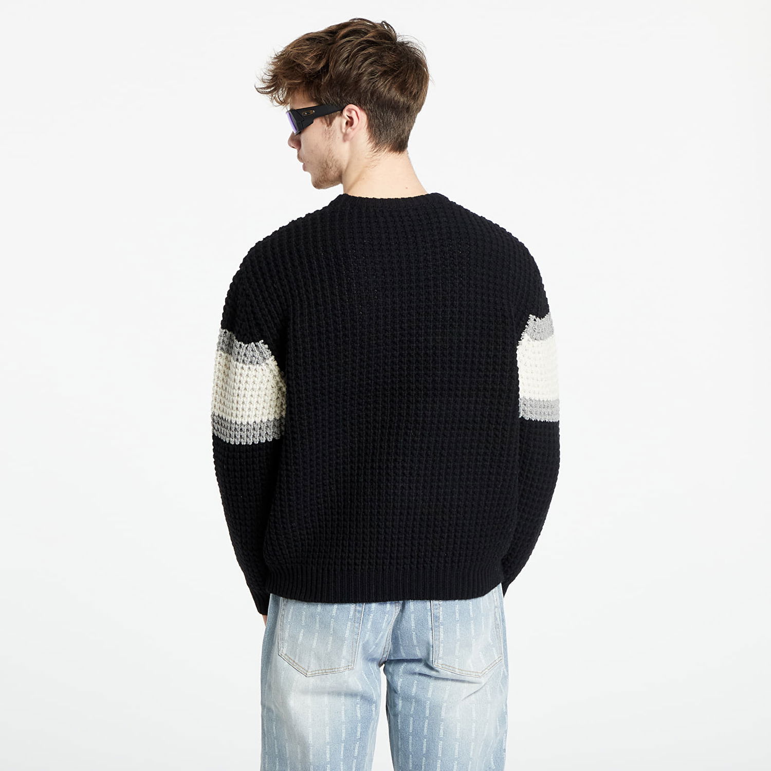Sveter Pleasures Twitch Chunky Knit Crewneck Čierna | P23W002 BLACK, 1