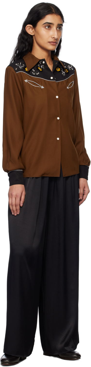Nohavice Bode Bode Roy Wide-Leg Trousers Čierna | WRS25BT066, 3