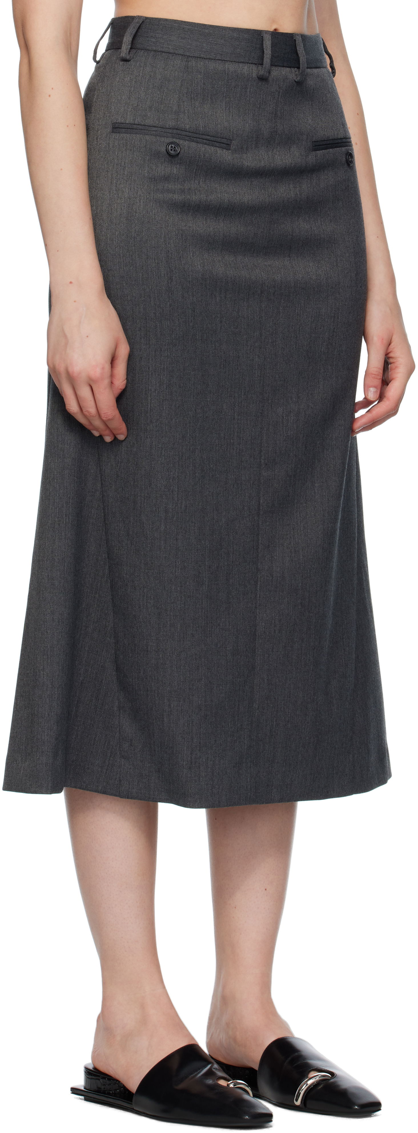 Sukňa Maison Margiela MM6 Maison Margiela Tailored Midi Skirt Šedá | S52MI0021 S47848, 1