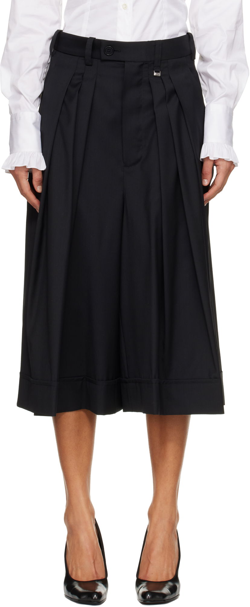 Nohavice Vivienne Westwood Vivienne Westwood Pleated Culottes Čierna | 3F01000C-W01A2-