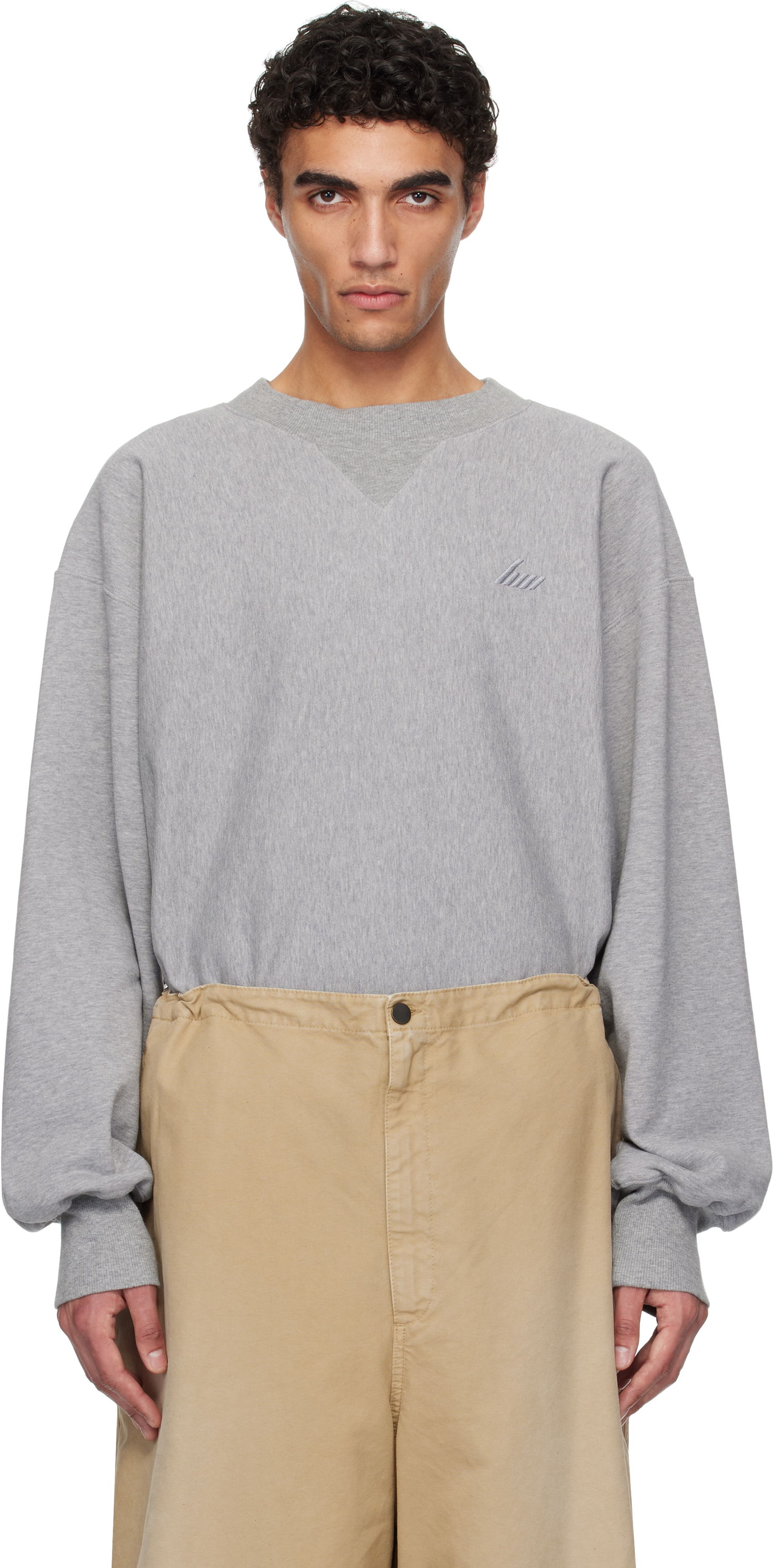 Mikina HED MAYNER Hed Mayner Embroidered Sweatshirt Šedá | HMMA72012R-HA183, 0