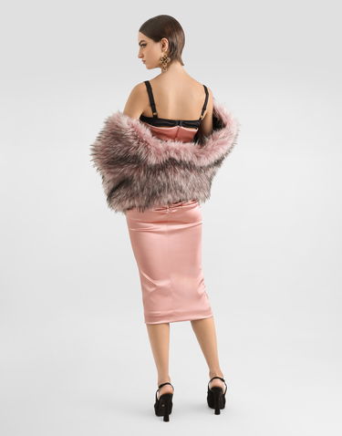 Vesta Dolce & Gabbana Dolce & Gabbana Faux Fur Cropped Shrug Ružová | F27FEFFUS0GF0568, 2