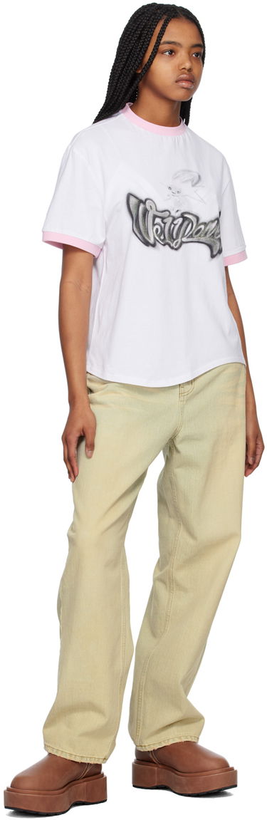 Tričko We11done We11done Crewneck T-Shirt with Rabbit Print Biela | WD-TT1-23-736-U-PK, 3