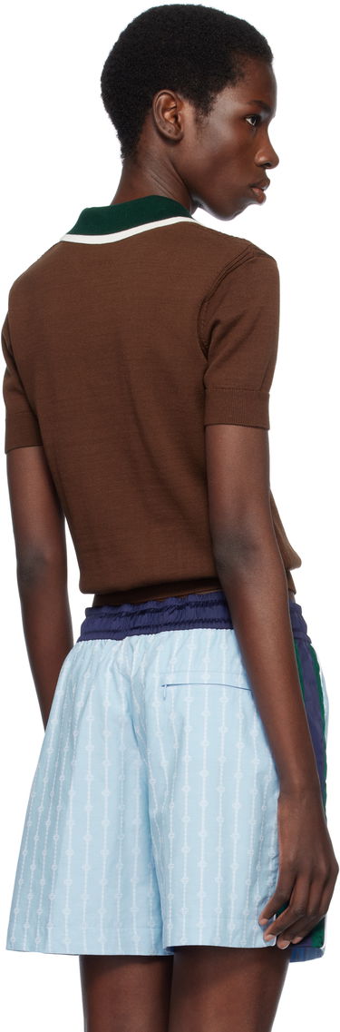 Polo tričko Casablanca Casablanca Cable Knit Polo Hnedá | WS25-KW-948-01, 2