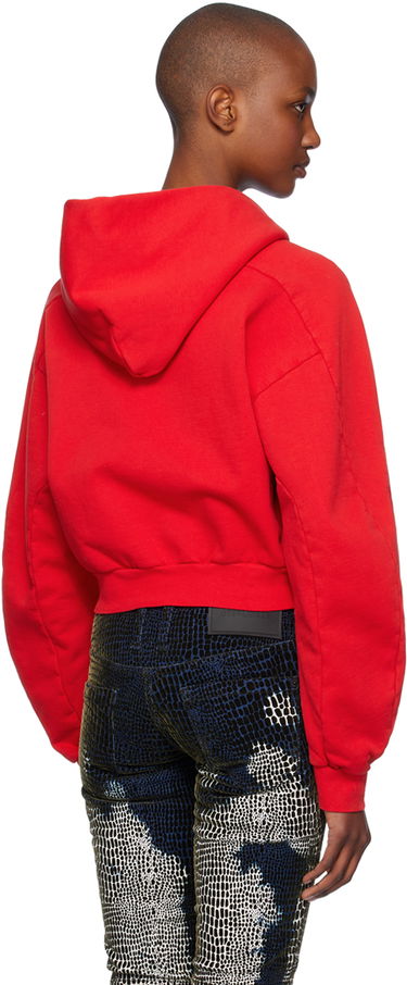Mikina Ottolinger Ottolinger Multiline Zip Cropped Hoodie Červená | 1150202621, 2