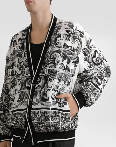 Sveter Dolce & Gabbana Dolce & Gabbana Majolica-Print Silk Cardigan Rôznofarebný | G9BOPTHI1ZIHH5DQ, 3