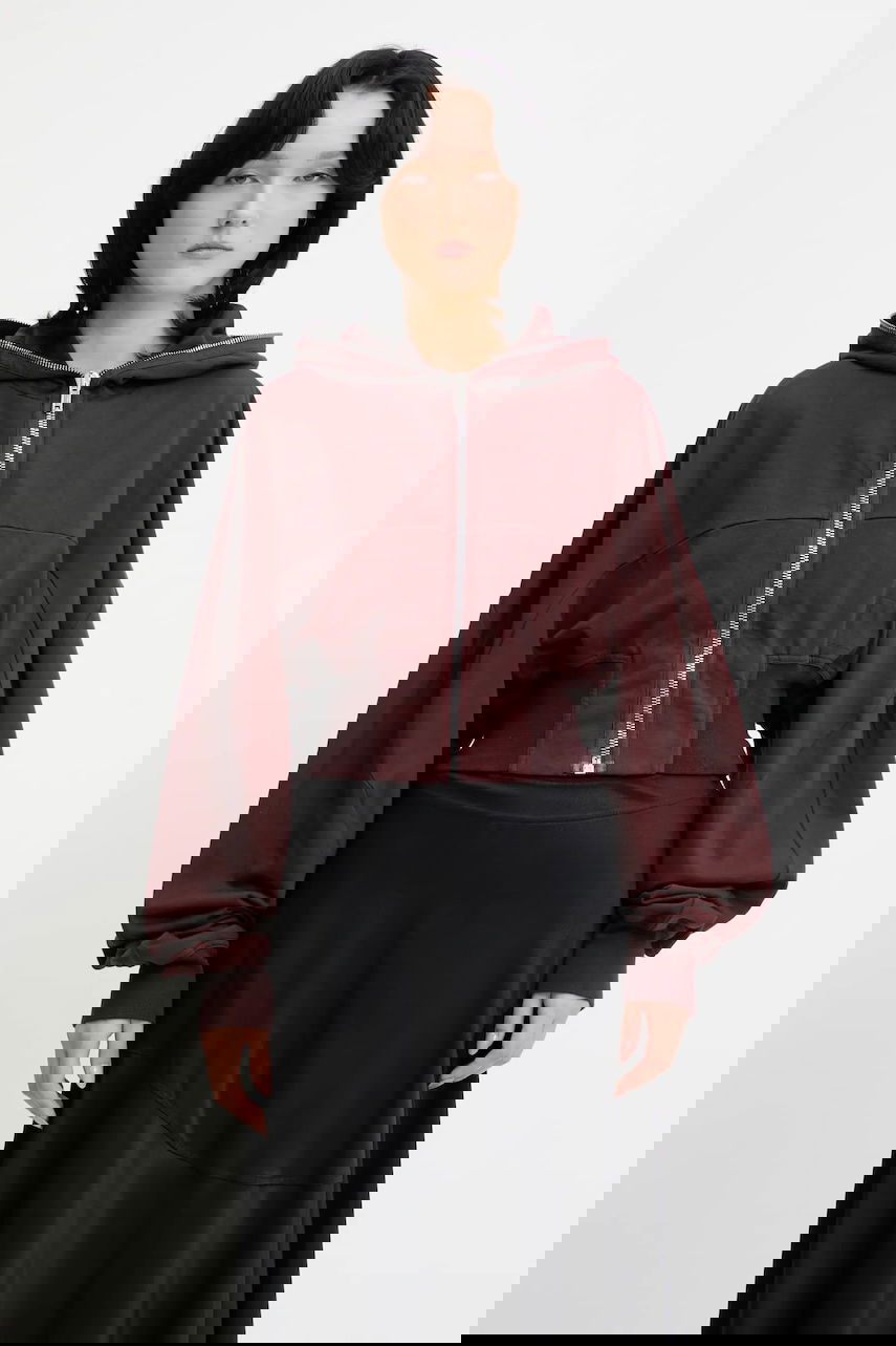 Mikina Rick Owens Rick Owens DRKSHDW Collage Gimp Hoodie Vínová | DS02E7233.RIG, 0