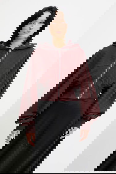 Mikina Rick Owens Rick Owens DRKSHDW Collage Gimp Hoodie Vínová | DS02E7233.RIG, 0