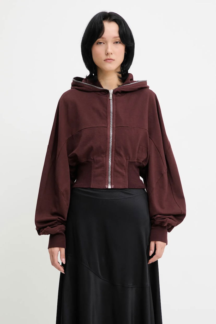 Mikina Rick Owens Rick Owens DRKSHDW Collage Gimp Hoodie Vínová | DS02E7233.RIG
