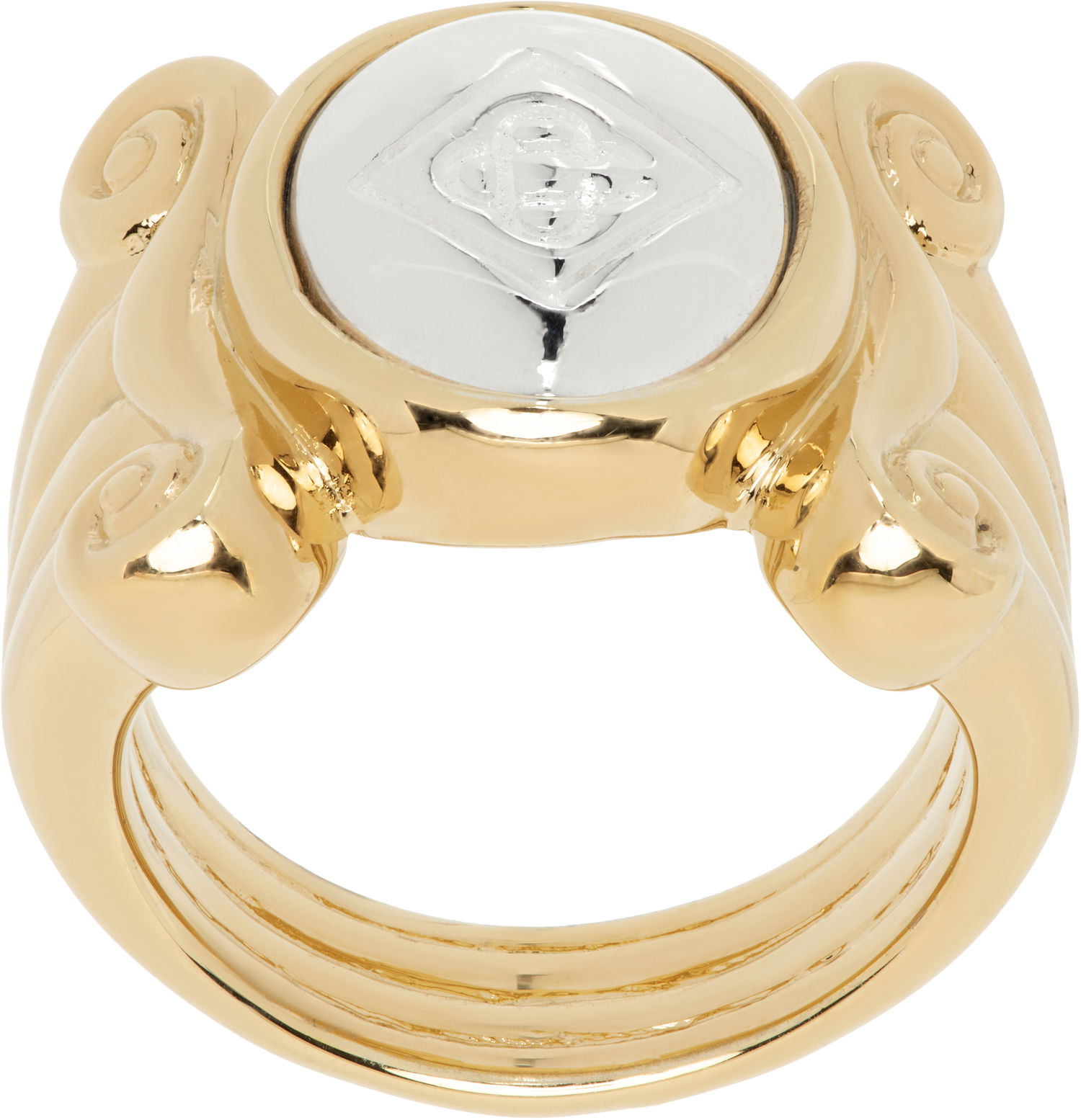 Prsteň Casablanca Column Ring with Cameo Metalická | APS25-JW-253-03, 0