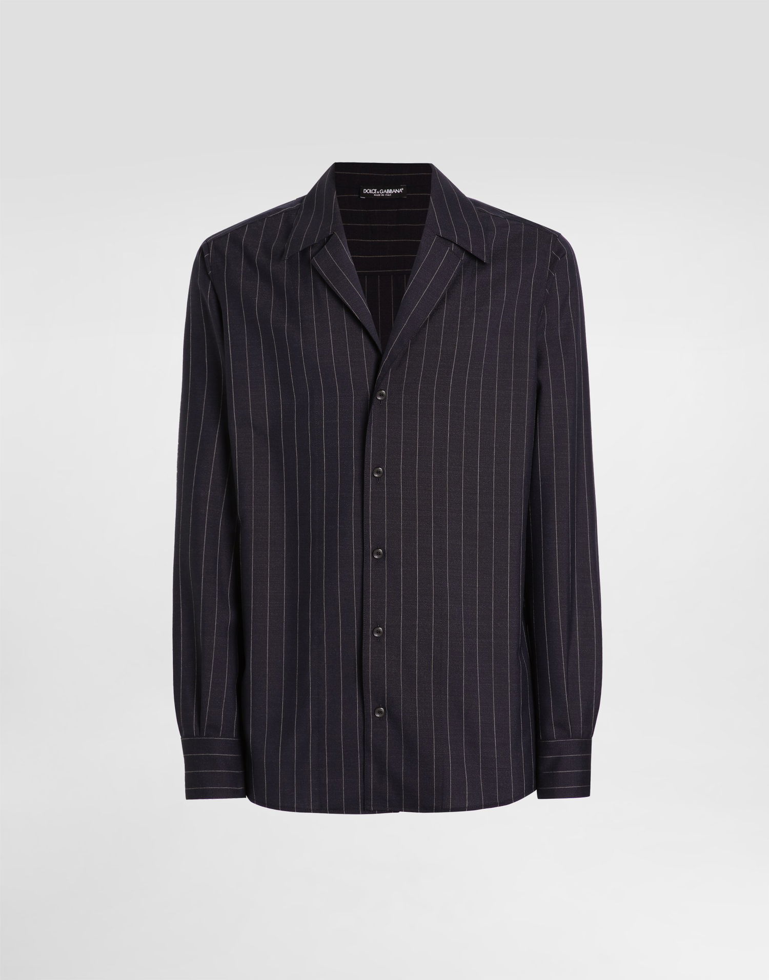 Košeľa Dolce & Gabbana Pinstripe Wool Shirt Navy | G5OD8ZFR23BS8052, 0