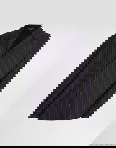 Košeľa Dolce & Gabbana Pinstripe Wool Shirt Navy | G5OD8ZFR23BS8052, 0