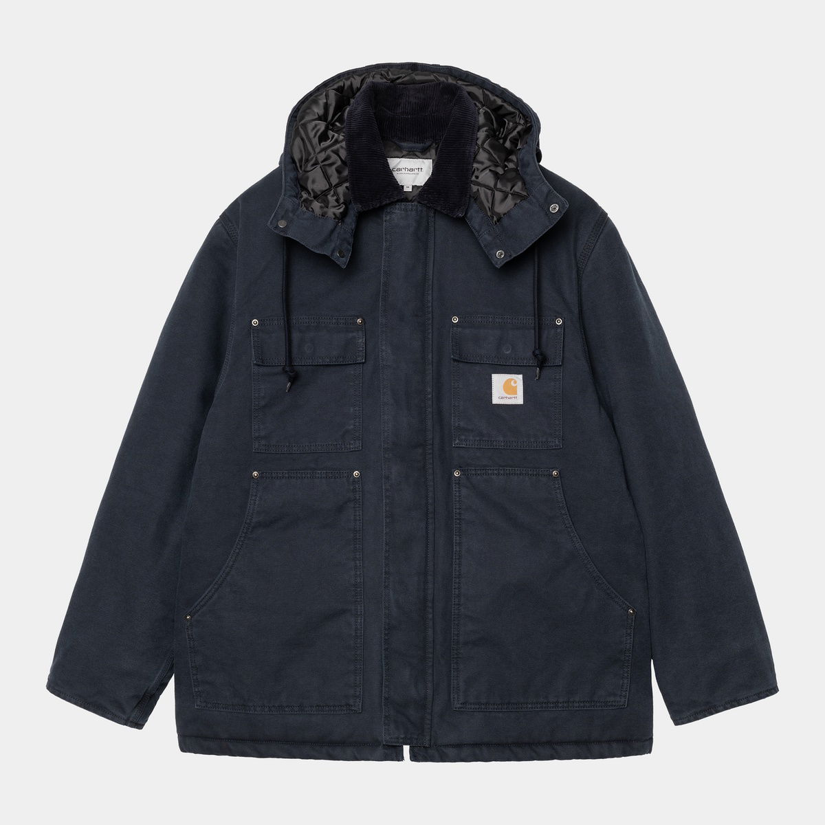 Kabáty Carhartt WIP Carhartt WIP Ambel Stone Washed Hooded Coat Navy | I035616_18, 0