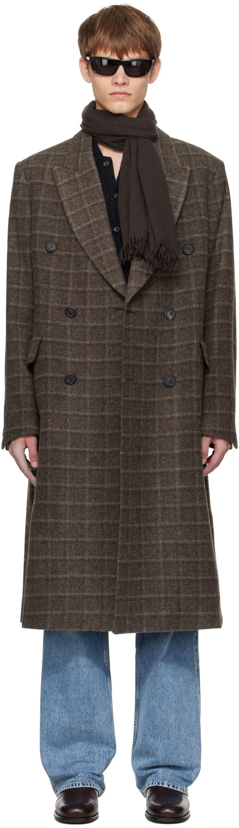 Kabáty OUR LEGACY OUR LEGACY Whale Double-Breasted Coat Hnedá | M4251WD