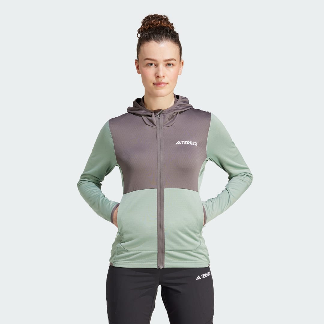 Bunda adidas Performance adidas TERREX BUNDA TERREX XPERIOR LIGHT FLEECE HOODED Šedá | IQ3724, 0