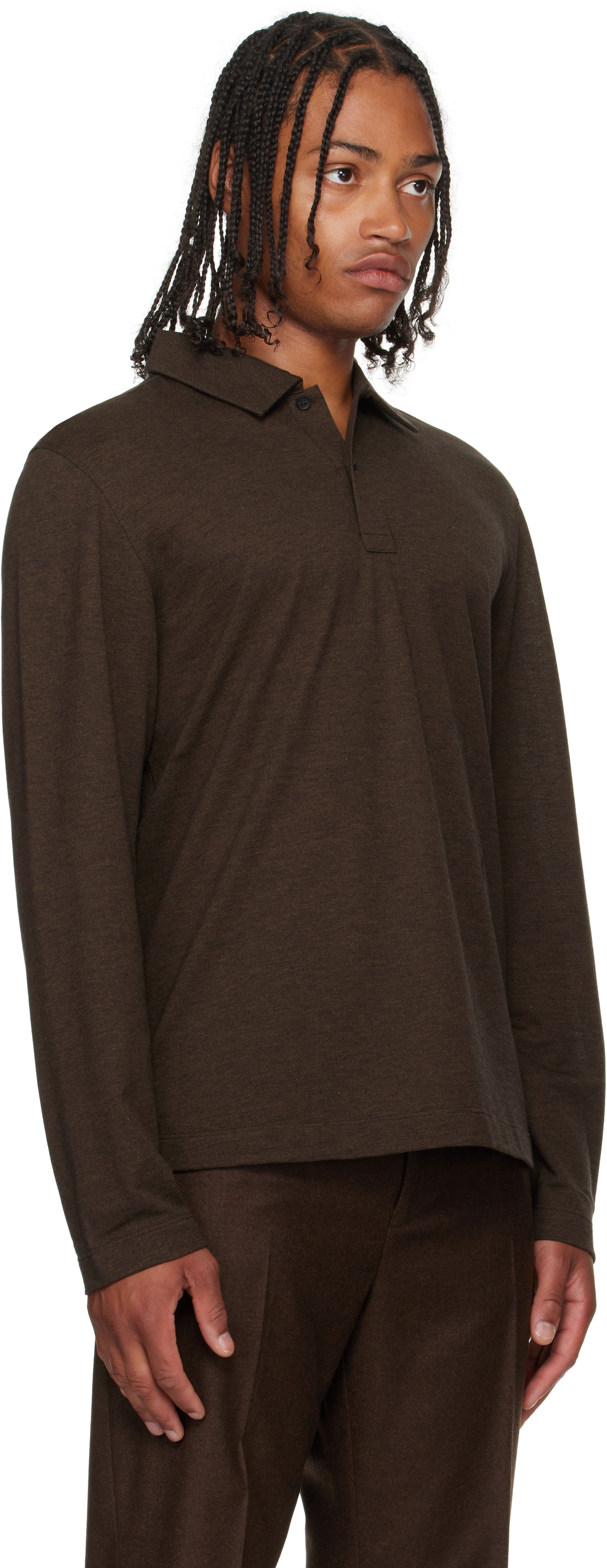 Polo tričko FERRAGAMO Ferragamo Long Sleeve Polo Hnedá | 786359, 1
