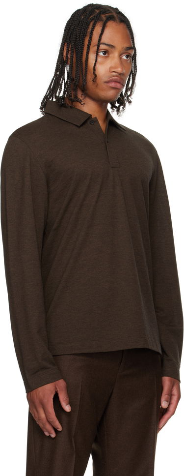 Polo tričko FERRAGAMO Ferragamo Long Sleeve Polo Hnedá | 786359, 1