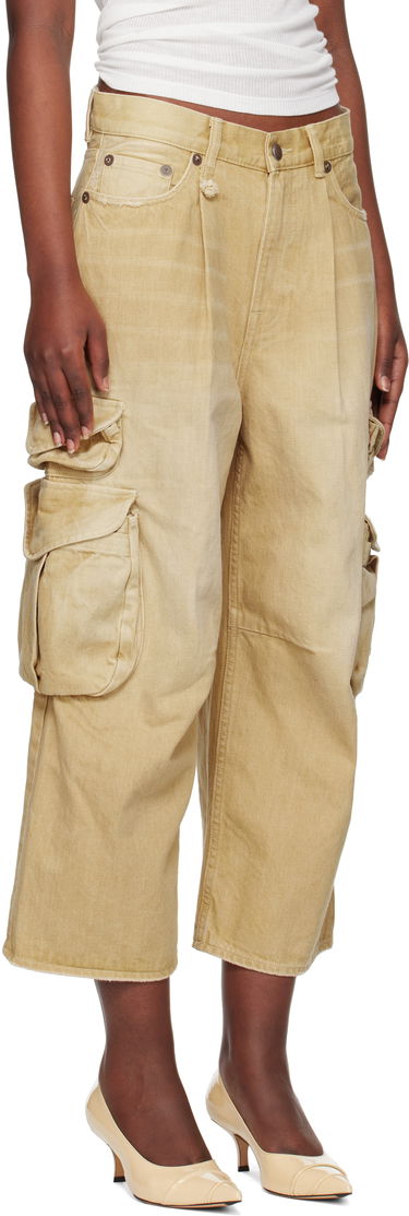 Cargo nohavice R13 R13 Cropped Multi Pocket Cargo Pants Béžová | R13WD246-D235A, 1