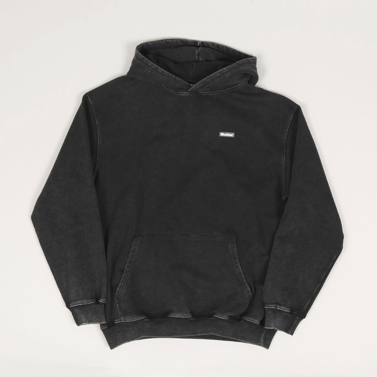 Mikina Butter Goods Butter Goods Basic Hoodie Čierna | butter-goods-basic-pullover-hoodie-washed-black, 0
