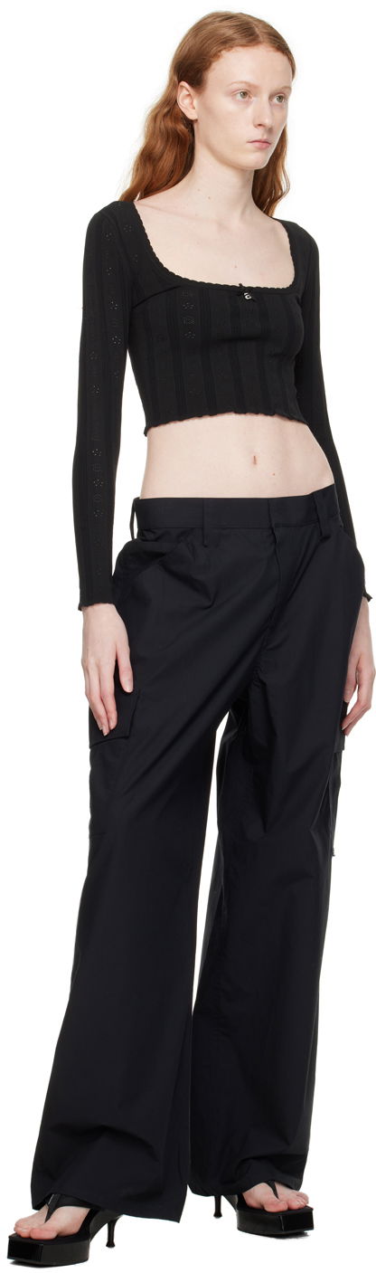 Alexander Wang.t Hardware Long Sleeve Cropped Top