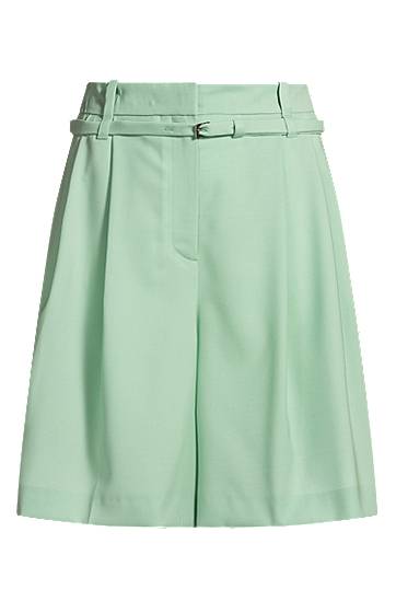 Šortky BOSS Regular-Fit Virgin Wool Culottes Zelené | 50537395, 0