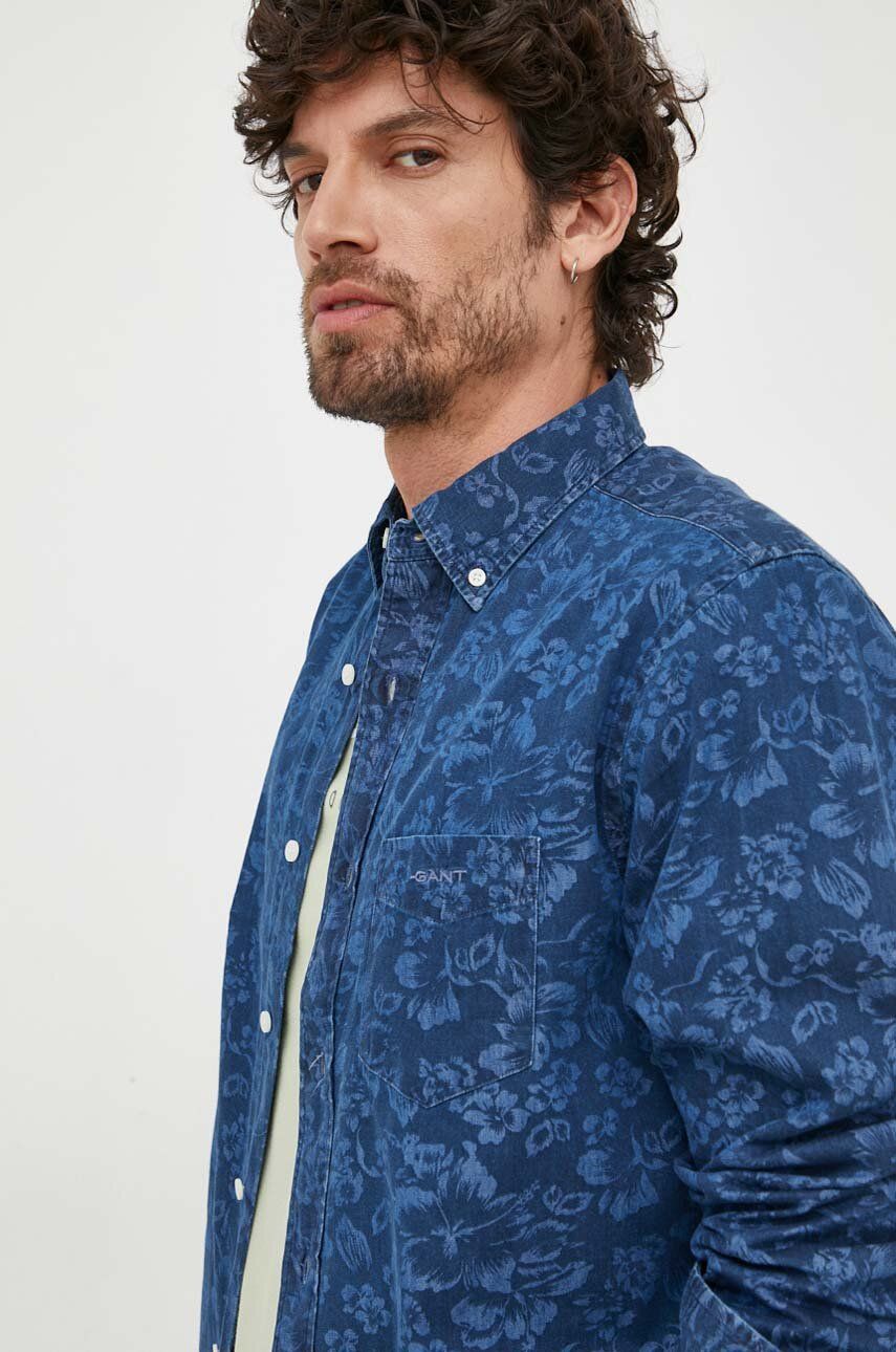 Reg Ut Floral Print Indigo Shirt