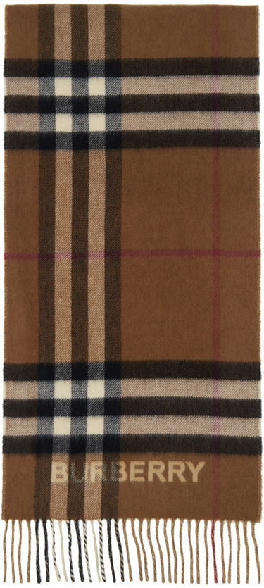 Šál Burberry Check Scarf Beige & Brown Contrast Hnedá | 8045329, 0