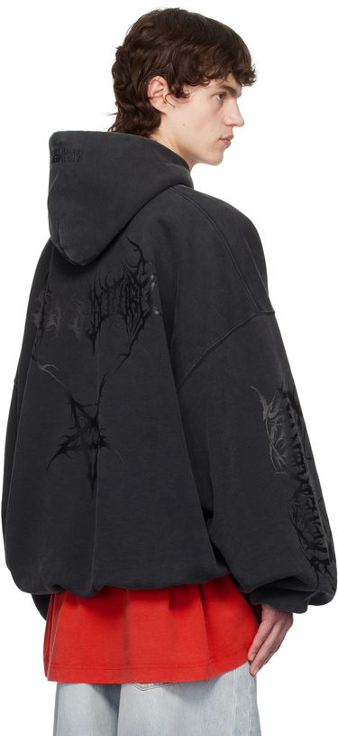 Mikina VETEMENTS Vetements Death Metal Cropped Boxy Hoodie Čierna | UA66HD620BB, 2