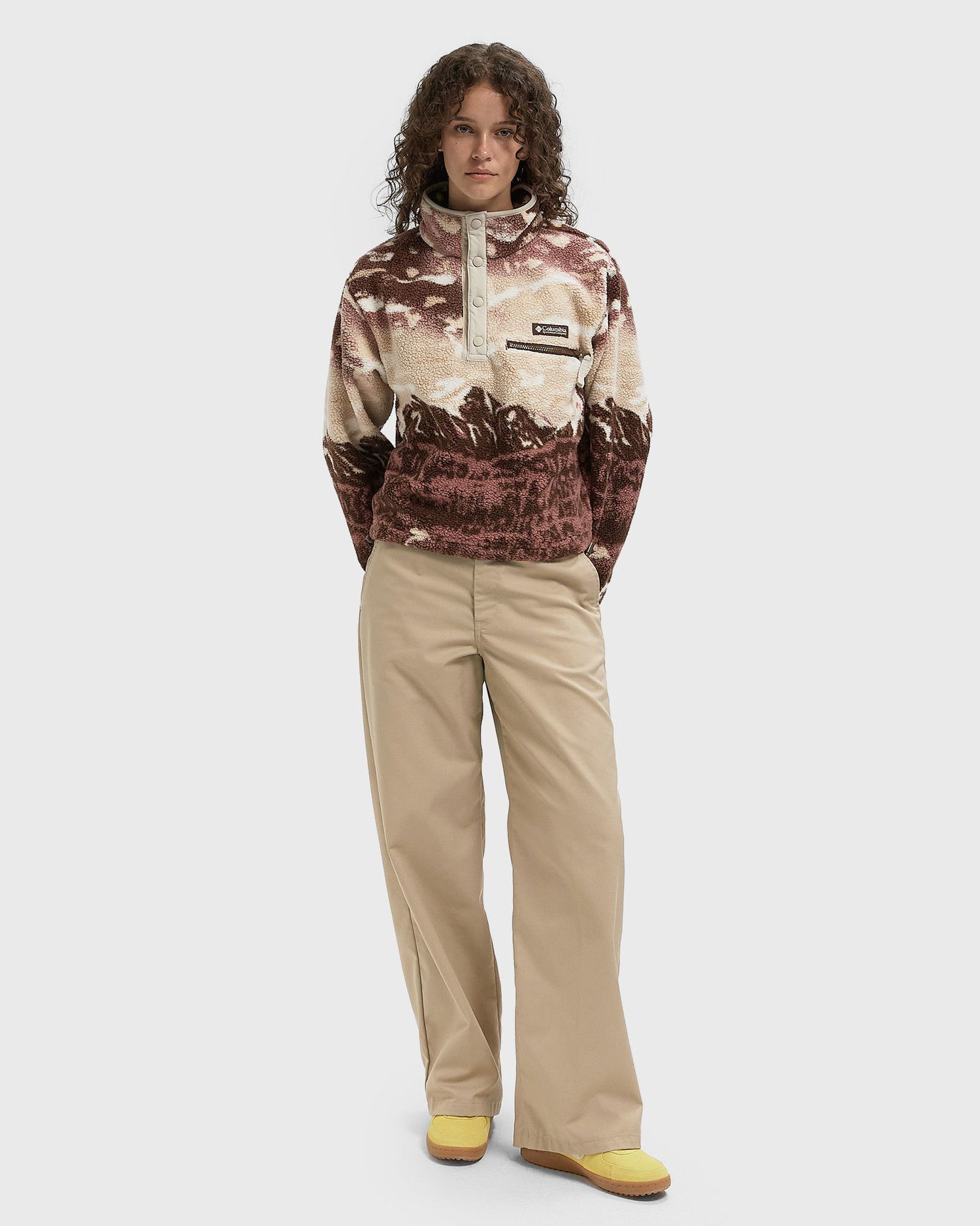 Sveter Columbia Helvetia II Printed Cropped Fleece Half Snap Pullover Hnedá | 2098501256, 1