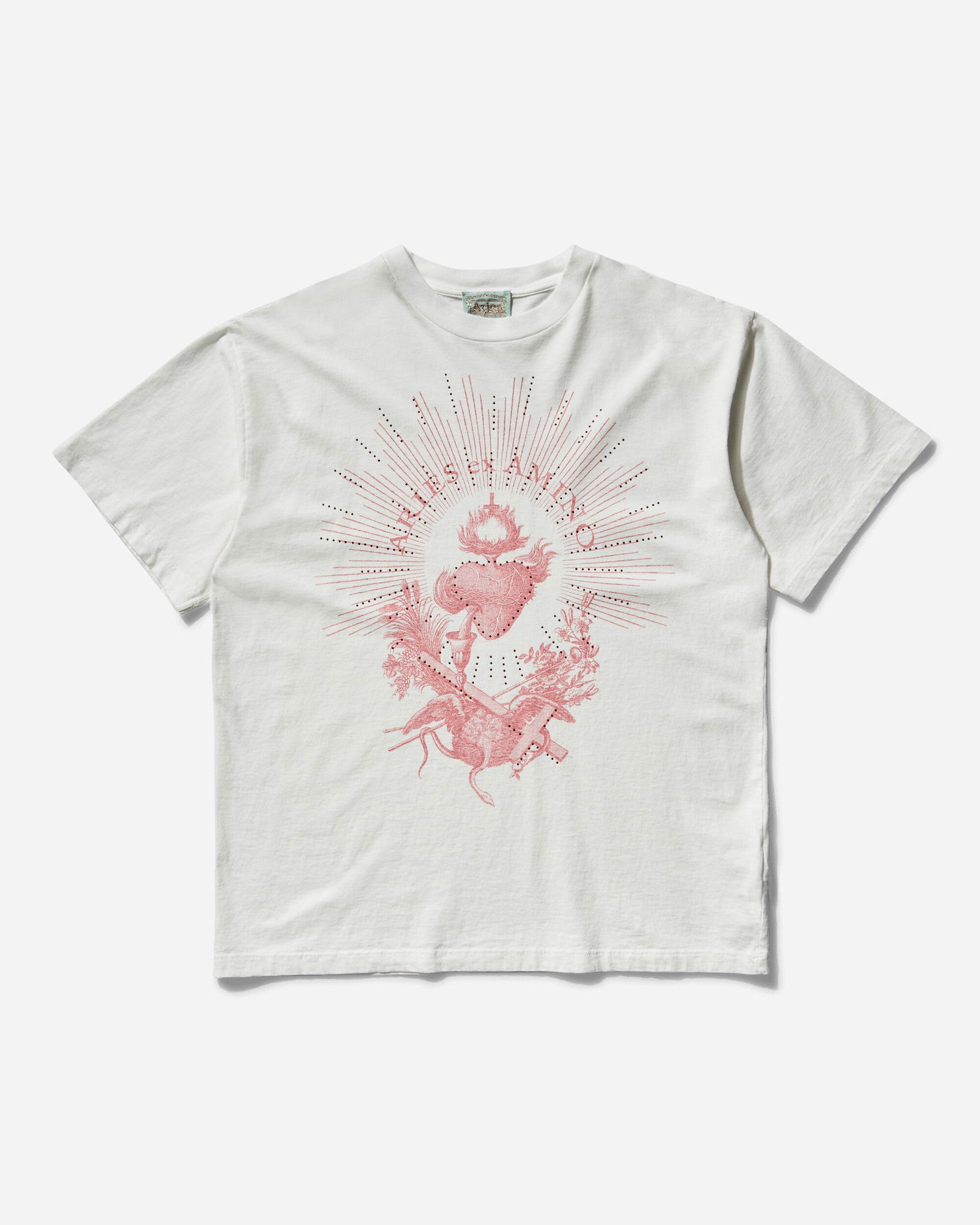 Tričko Aries Faded Aries Ex Amino T-Shirt Biela | AR6001403 OFFWHT, 1