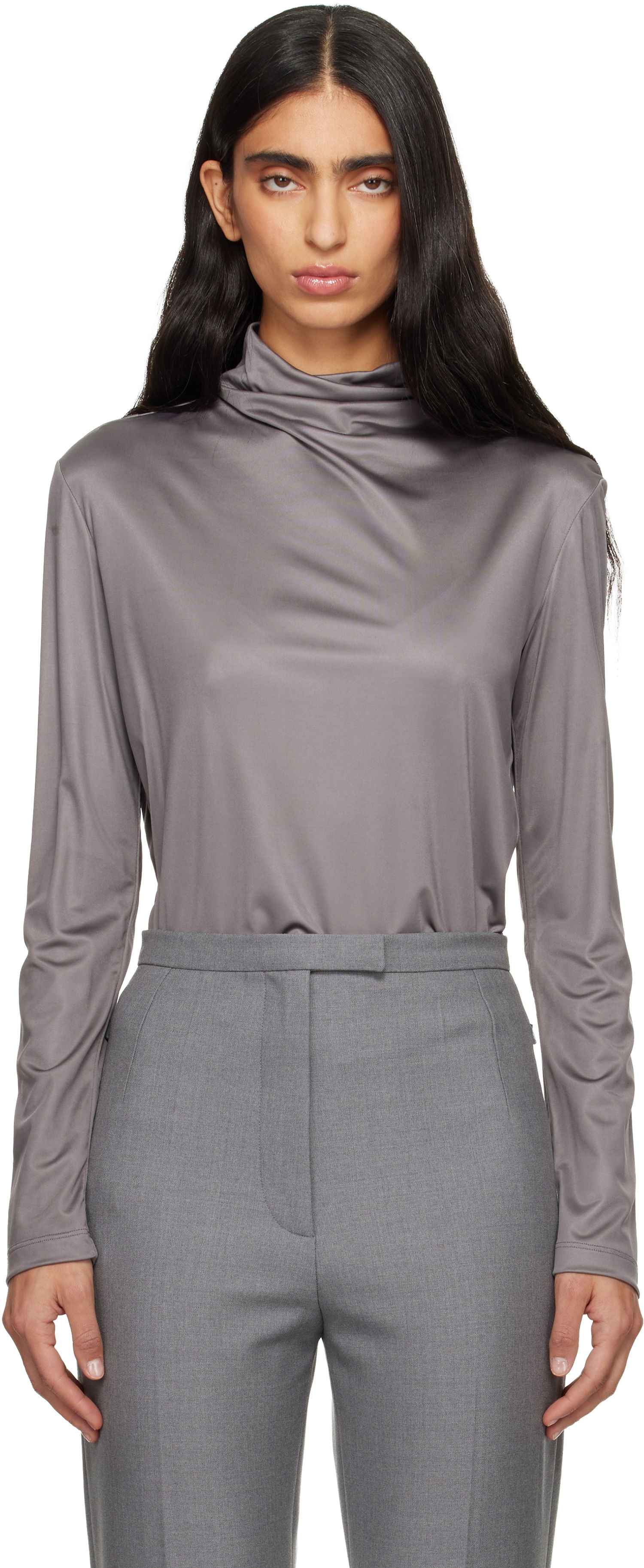 Dres Dries Van Noten Dries Van Noten Long-Sleeve Jersey Turtleneck Šedá | 252-011157-2617, 0