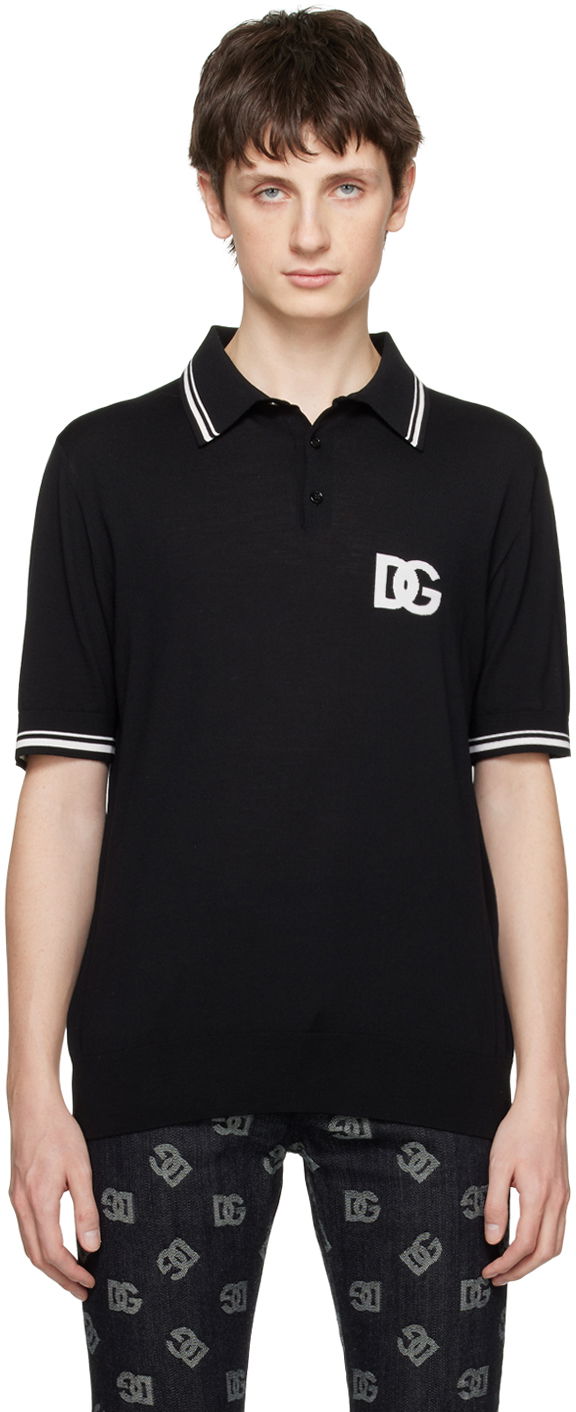 Polo tričko Dolce & Gabbana Black Semi-Sheer Polo Čierna | GXM46TJEMI4, 0