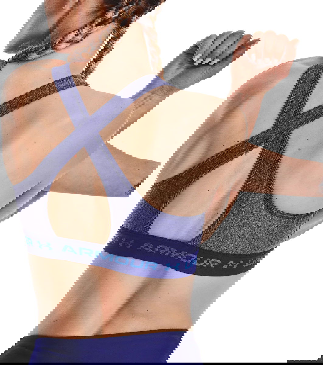 Podprsenka Under Armour Crossback Mid Heather Bra Fialová | 1361036-415, 1
