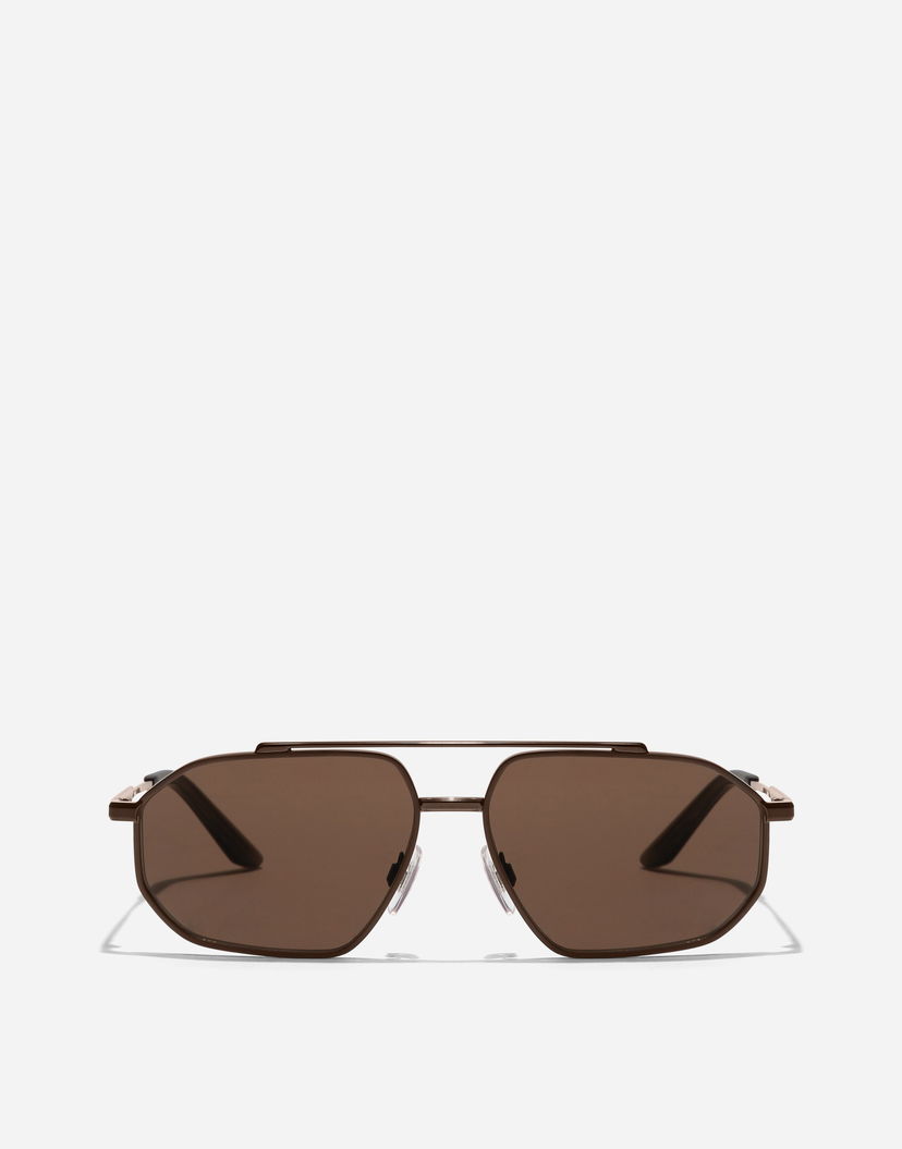 Slnečné okuliare Dolce & Gabbana Metal Classic Hexagonal Double Bridge Sunglasses New Arrivals Hnedá | VG2328VM6739V000