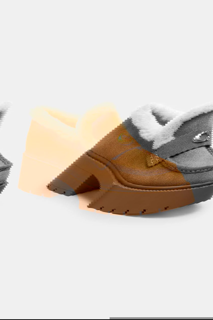 Tenisky a topánky Coach Leah Platform Suede Shearling Loafers Hnedá | CCH84.PP1, 1