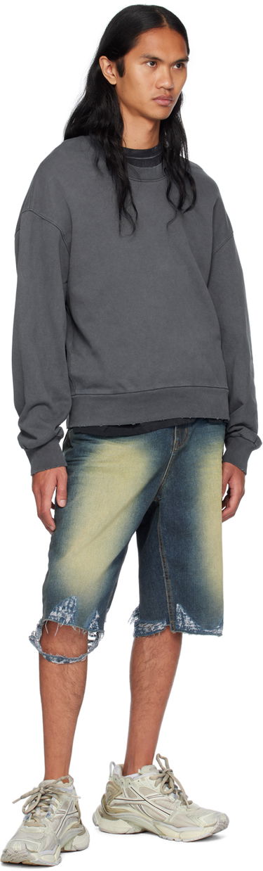 Sveter We11done We11done Wide Neck Sweatshirt Šedá | WD-TH2-24-801-U-CH, 3