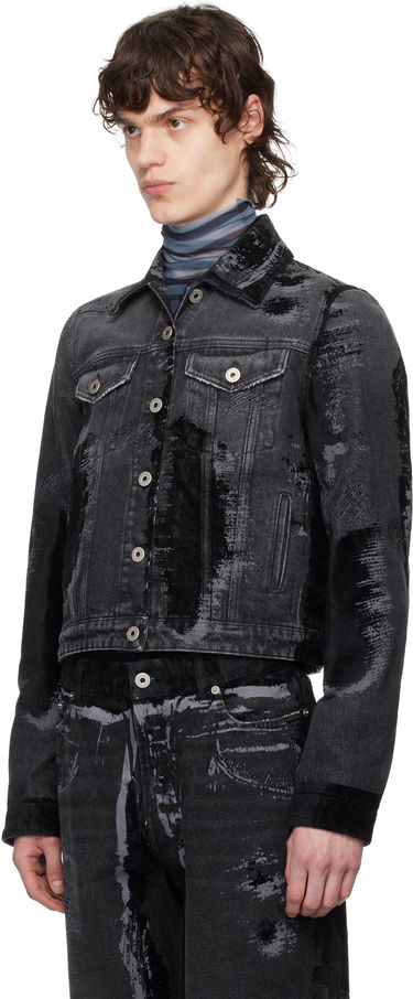 Bomber bunda Jean Paul Gaultier Jean Paul Gaultier 'The Flocked' Denim Jacket Čierna | 25/33-F-VE094-D016-06, 3