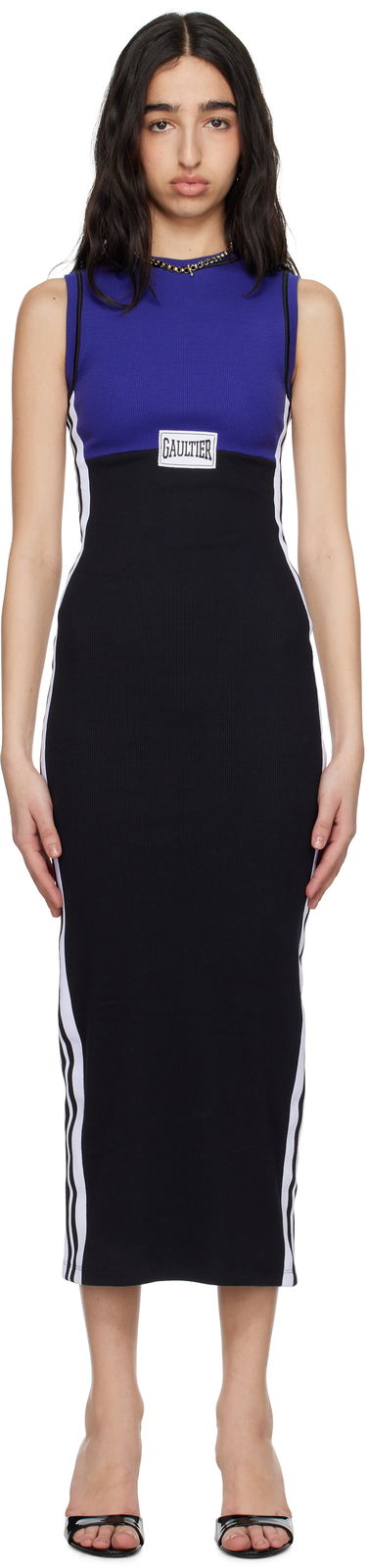 Šaty Jean Paul Gaultier Jean Paul Gaultier Cotton Ribbed Midi Dress Fialová | 25/34-F-RO408P-J088-5900, 0
